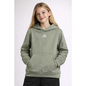 Adidas Olive Green Hoodie Boys Girls Athletic Sweatshirt Athleisure -Large 14/16